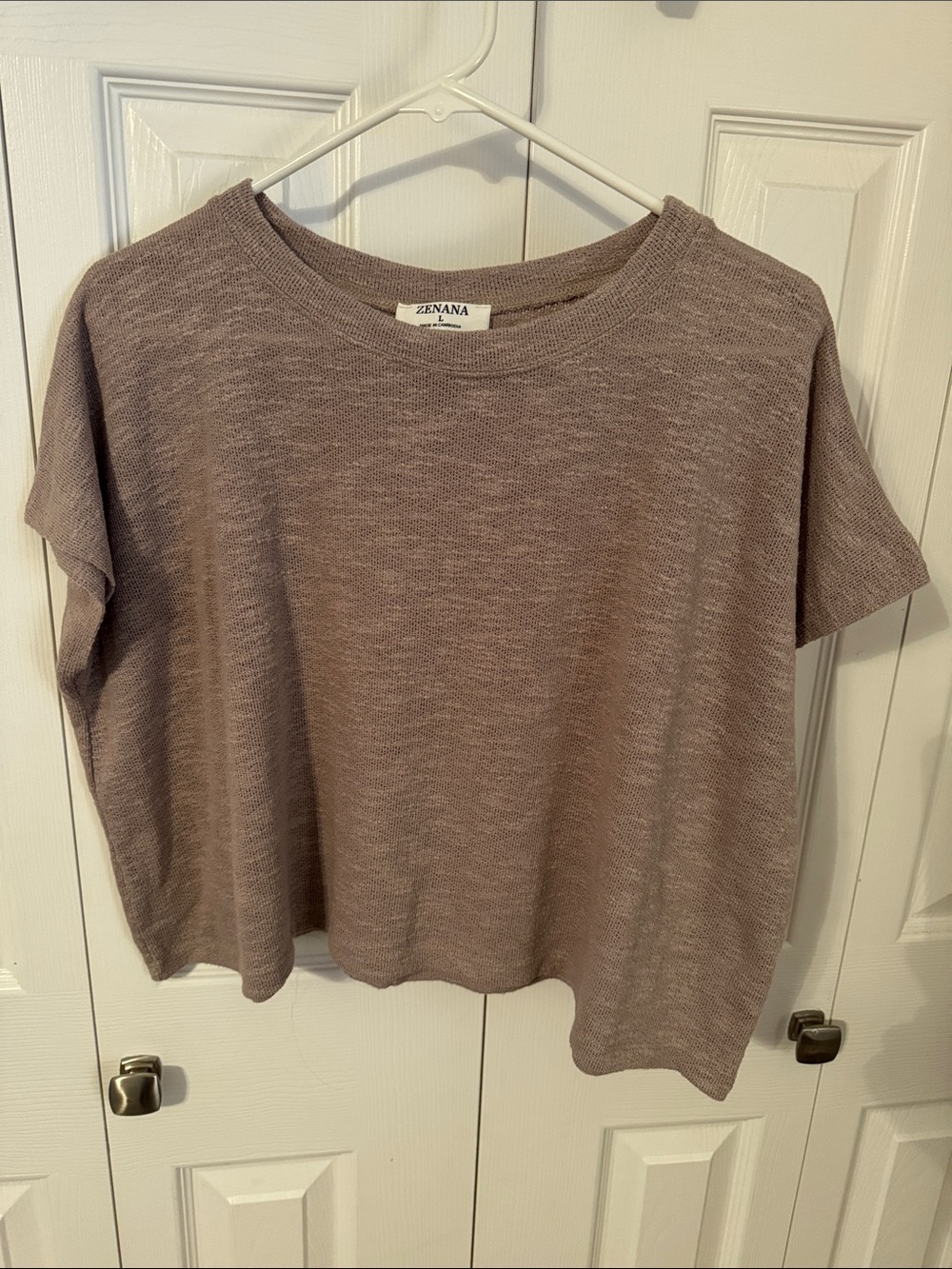 Zenana Outfitters Mauve Short Sleeve Knit Tee